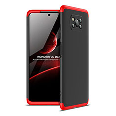 Funda Dura Plastico Rigida Carcasa Mate Frontal y Trasera 360 Grados para Xiaomi Poco X3 Rojo y Negro