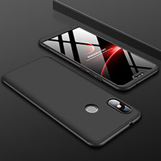 Funda Dura Plastico Rigida Carcasa Mate Frontal y Trasera 360 Grados para Xiaomi Redmi 6 Pro Negro