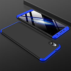 Funda Dura Plastico Rigida Carcasa Mate Frontal y Trasera 360 Grados para Xiaomi Redmi 7A Azul y Negro