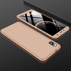 Funda Dura Plastico Rigida Carcasa Mate Frontal y Trasera 360 Grados para Xiaomi Redmi 7A Oro