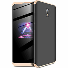 Funda Dura Plastico Rigida Carcasa Mate Frontal y Trasera 360 Grados para Xiaomi Redmi 8A Oro y Negro