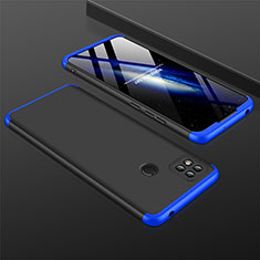 Funda Dura Plastico Rigida Carcasa Mate Frontal y Trasera 360 Grados para Xiaomi Redmi 9C Azul y Negro