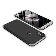 Funda Dura Plastico Rigida Carcasa Mate Frontal y Trasera 360 Grados para Xiaomi Redmi Note 5 AI Dual Camera Plata