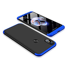 Funda Dura Plastico Rigida Carcasa Mate Frontal y Trasera 360 Grados para Xiaomi Redmi Note 5 Azul y Negro