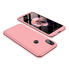 Funda Dura Plastico Rigida Carcasa Mate Frontal y Trasera 360 Grados para Xiaomi Redmi Note 5 Oro Rosa