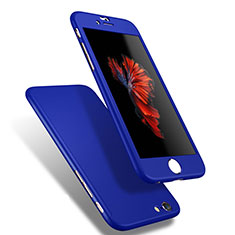Funda Dura Plastico Rigida Carcasa Mate Frontal y Trasera 360 Grados Q01 para Apple iPhone 6 Azul