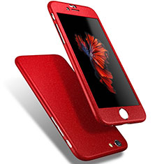 Funda Dura Plastico Rigida Carcasa Mate Frontal y Trasera 360 Grados Q01 para Apple iPhone 6 Rojo