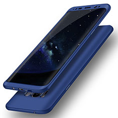 Funda Dura Plastico Rigida Carcasa Mate Frontal y Trasera 360 Grados Q02 para Samsung Galaxy S8 Azul