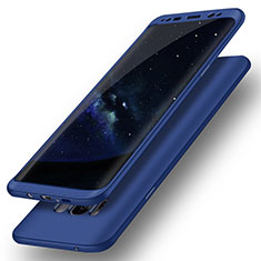 Funda Dura Plastico Rigida Carcasa Mate Frontal y Trasera 360 Grados Q02 para Samsung Galaxy S8 Plus Azul