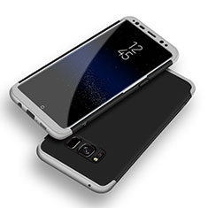 Funda Dura Plastico Rigida Carcasa Mate Frontal y Trasera 360 Grados Q03 para Samsung Galaxy S8 Plus Plata