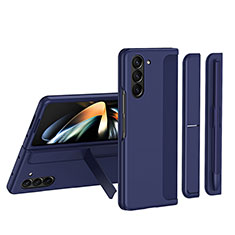 Funda Dura Plastico Rigida Carcasa Mate Frontal y Trasera 360 Grados QH1 para Samsung Galaxy Z Fold5 5G Azul