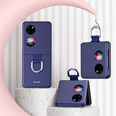 Funda Dura Plastico Rigida Carcasa Mate Frontal y Trasera 360 Grados QH2 para Huawei P60 Pocket Azul