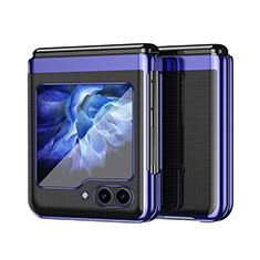 Funda Dura Plastico Rigida Carcasa Mate Frontal y Trasera 360 Grados QH2 para Samsung Galaxy Z Flip5 5G Azul