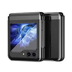 Funda Dura Plastico Rigida Carcasa Mate Frontal y Trasera 360 Grados QH2 para Samsung Galaxy Z Flip5 5G Negro