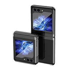 Funda Dura Plastico Rigida Carcasa Mate Frontal y Trasera 360 Grados QH3 para Samsung Galaxy Z Flip5 5G Negro