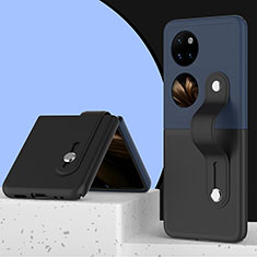 Funda Dura Plastico Rigida Carcasa Mate Frontal y Trasera 360 Grados QH4 para Huawei P50 Pocket Negro
