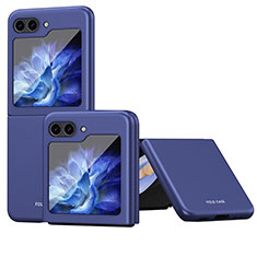 Funda Dura Plastico Rigida Carcasa Mate Frontal y Trasera 360 Grados QH4 para Samsung Galaxy Z Flip5 5G Azul