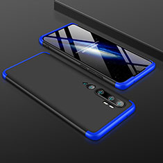Funda Dura Plastico Rigida Carcasa Mate Frontal y Trasera 360 Grados R01 para Xiaomi Mi Note 10 Azul y Negro