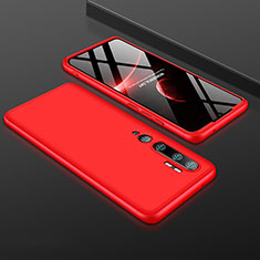 Funda Dura Plastico Rigida Carcasa Mate Frontal y Trasera 360 Grados R01 para Xiaomi Mi Note 10 Pro Rojo