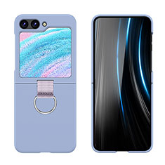 Funda Dura Plastico Rigida Carcasa Mate Frontal y Trasera 360 Grados Z03L para Samsung Galaxy Z Flip5 5G Gris Lavanda