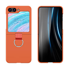 Funda Dura Plastico Rigida Carcasa Mate Frontal y Trasera 360 Grados Z03L para Samsung Galaxy Z Flip5 5G Naranja