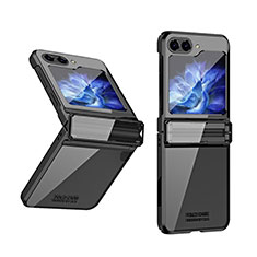 Funda Dura Plastico Rigida Carcasa Mate Frontal y Trasera 360 Grados ZL10 para Samsung Galaxy Z Flip5 5G Negro