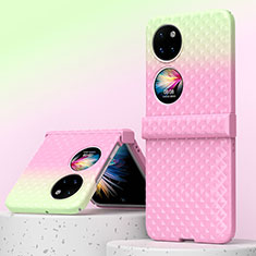 Funda Dura Plastico Rigida Carcasa Mate Frontal y Trasera 360 Grados ZL6 para Huawei P60 Pocket Rosa