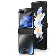 Funda Dura Plastico Rigida Carcasa Mate Frontal y Trasera 360 Grados ZL8 para Samsung Galaxy Z Flip5 5G Negro