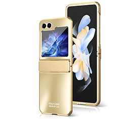 Funda Dura Plastico Rigida Carcasa Mate Frontal y Trasera 360 Grados ZL8 para Samsung Galaxy Z Flip5 5G Oro