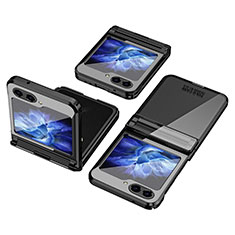 Funda Dura Plastico Rigida Carcasa Mate Frontal y Trasera 360 Grados ZL9 para Samsung Galaxy Z Flip5 5G Negro