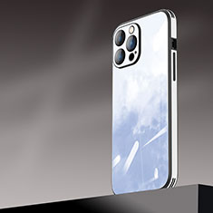 Funda Dura Plastico Rigida Carcasa Mate Gradiente AT1 para Apple iPhone 13 Pro Azul