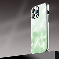 Funda Dura Plastico Rigida Carcasa Mate Gradiente AT1 para Apple iPhone 13 Pro Max Verde