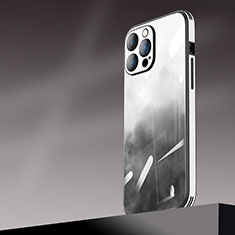 Funda Dura Plastico Rigida Carcasa Mate Gradiente AT1 para Apple iPhone 13 Pro Negro