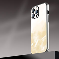 Funda Dura Plastico Rigida Carcasa Mate Gradiente AT1 para Apple iPhone 13 Pro Oro