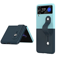 Funda Dura Plastico Rigida Carcasa Mate H01 para Samsung Galaxy Z Flip3 5G Azul Cielo