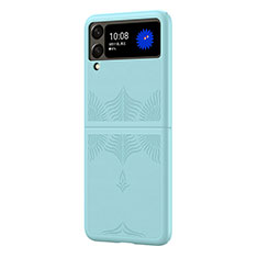 Funda Dura Plastico Rigida Carcasa Mate H03 para Samsung Galaxy Z Flip4 5G Azul Cielo