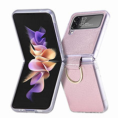 Funda Dura Plastico Rigida Carcasa Mate H05 para Samsung Galaxy Z Flip4 5G Oro Rosa