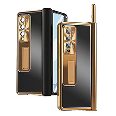 Funda Dura Plastico Rigida Carcasa Mate H05 para Samsung Galaxy Z Fold3 5G Oro y Negro