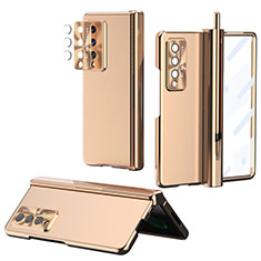 Funda Dura Plastico Rigida Carcasa Mate H08 para Samsung Galaxy Z Fold3 5G Oro