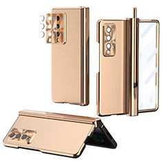 Funda Dura Plastico Rigida Carcasa Mate H08 para Samsung Galaxy Z Fold4 5G Oro