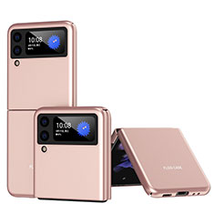 Funda Dura Plastico Rigida Carcasa Mate L08 para Samsung Galaxy Z Flip3 5G Oro Rosa