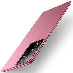 Funda Dura Plastico Rigida Carcasa Mate M01 para Samsung Galaxy S21 Ultra 5G Rojo Rosa