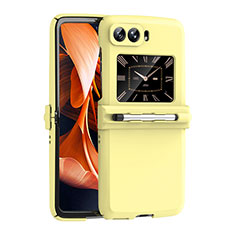 Funda Dura Plastico Rigida Carcasa Mate P01 para Motorola Moto RAZR (2022) 5G Amarillo