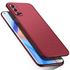 Funda Dura Plastico Rigida Carcasa Mate P02 para Oppo Reno4 5G Rojo