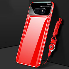Funda Dura Plastico Rigida Carcasa Mate P02 para Samsung Galaxy S10e Rojo