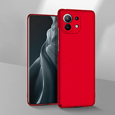 Funda Dura Plastico Rigida Carcasa Mate P03 para Xiaomi Mi 11 Lite 5G Rojo