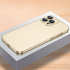 Funda Dura Plastico Rigida Carcasa Mate QC1 para Apple iPhone 12 Pro Oro