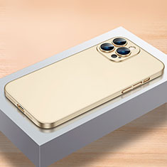 Funda Dura Plastico Rigida Carcasa Mate QC1 para Apple iPhone 13 Pro Oro