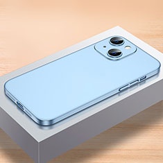Funda Dura Plastico Rigida Carcasa Mate QC1 para Apple iPhone 14 Plus Azul Cielo