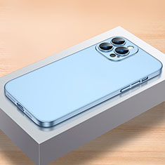 Funda Dura Plastico Rigida Carcasa Mate QC1 para Apple iPhone 15 Pro Azul Cielo